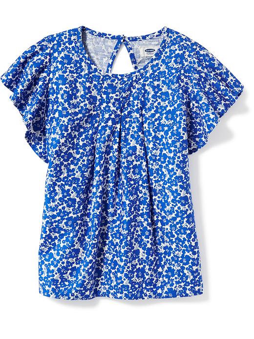 View large product image 1 of 2. Relaxed Ruffle-Sleeve Top for Girls