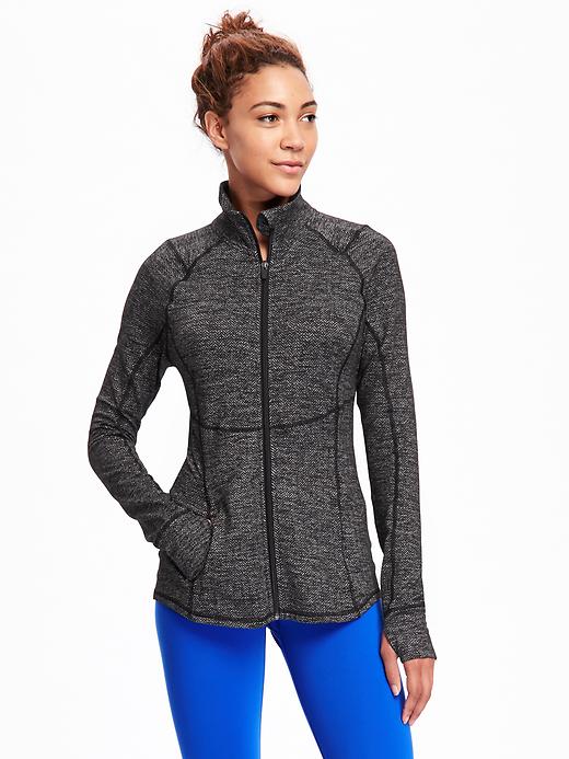Image number 1 showing, Go-Dry Cool Herringbone Compression Jacket for Women