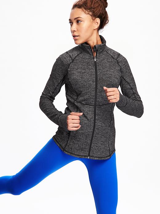 Image number 4 showing, Go-Dry Cool Herringbone Compression Jacket for Women