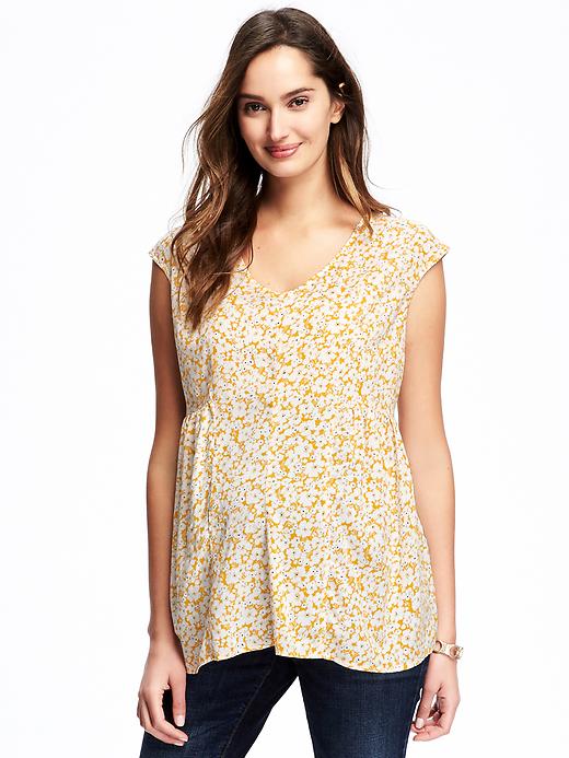 View large product image 1 of 1. Maternity Patterned V-Neck Tank