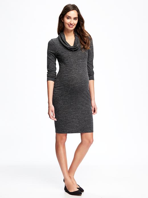 Image number 1 showing, Maternity Cowl-Neck Bodycon Dress