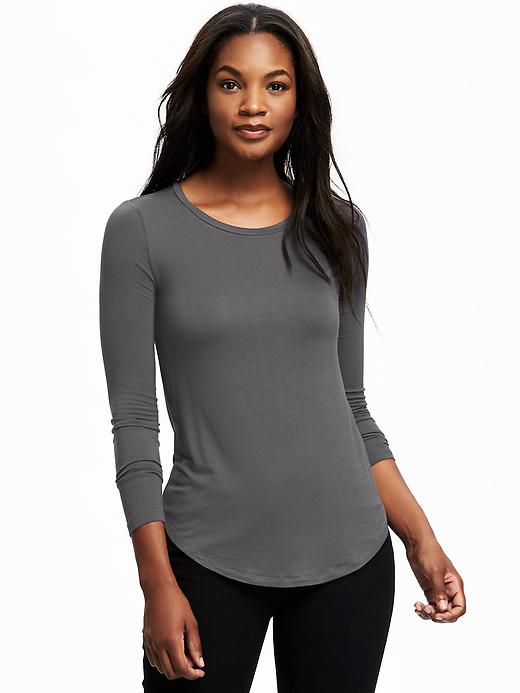 View large product image 1 of 1. Crew-Neck Layering Tee for Women