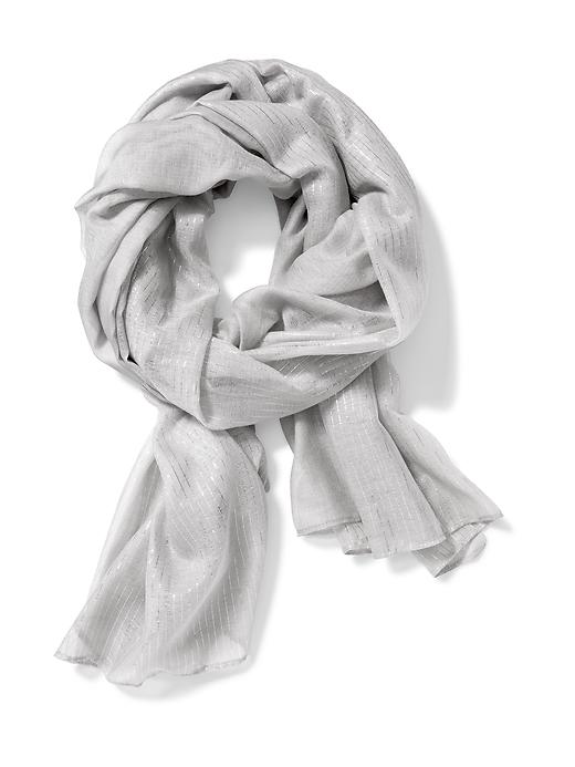 View large product image 1 of 2. Gauze Metallic-Stripe Scarf for Women
