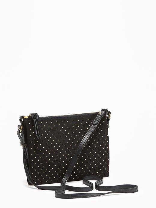 View large product image 1 of 2. Studded Double-Zip Crossbody Bag for Women