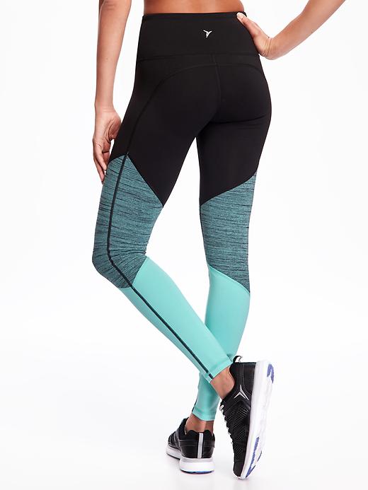 View large product image 2 of 3. Go-Dry High-Rise Color-Block Compression Tights for Women