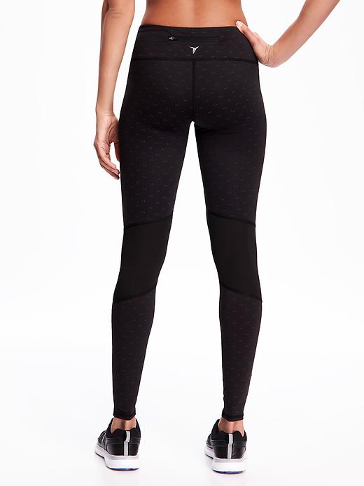 View large product image 2 of 3. Go-Dry Mid-Rise Mesh-Panel Running Tights for Women