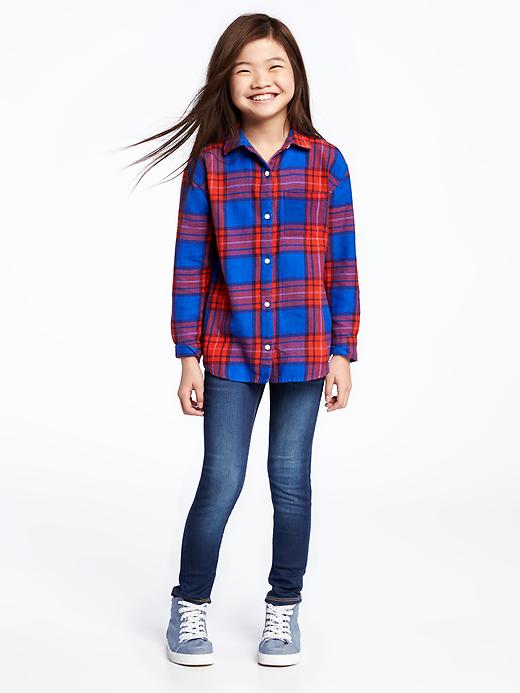 View large product image 2 of 2. Plaid Flannel Boyfriend Shirt for Girls
