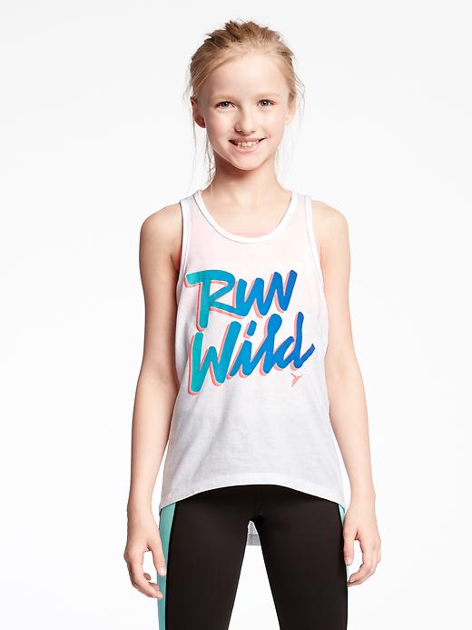 View large product image 1 of 1. Graphic Hi-Lo Hem Tank for Girls