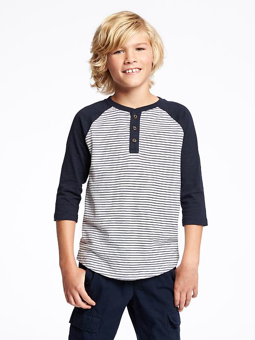 View large product image 1 of 2. Raglan-Sleeve Henley For Boys
