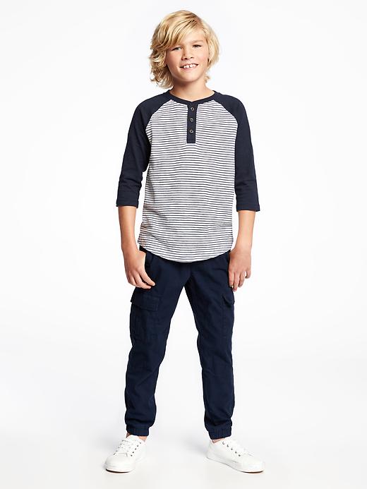 View large product image 2 of 2. Raglan-Sleeve Henley For Boys