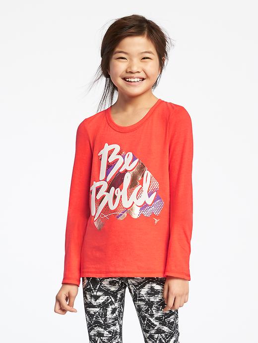 View large product image 1 of 3. Relaxed Go-Dry Graphic Tee for Girls
