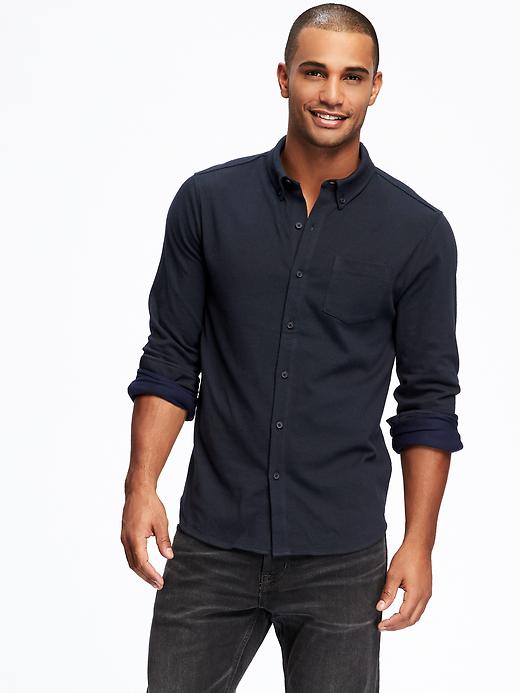 Image number 1 showing, Button-Front Jersey Shirt for Men