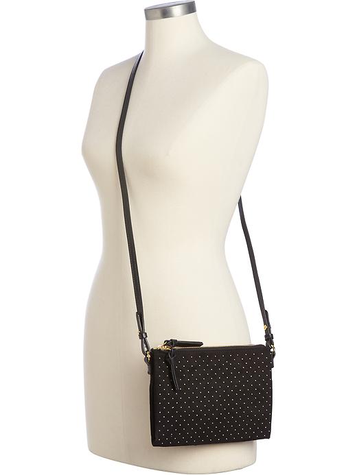 View large product image 2 of 2. Studded Double-Zip Crossbody Bag for Women