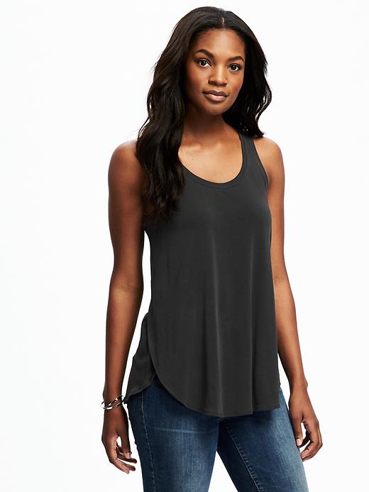 View large product image 1 of 1. Sueded Double-Scoop Tank for Women