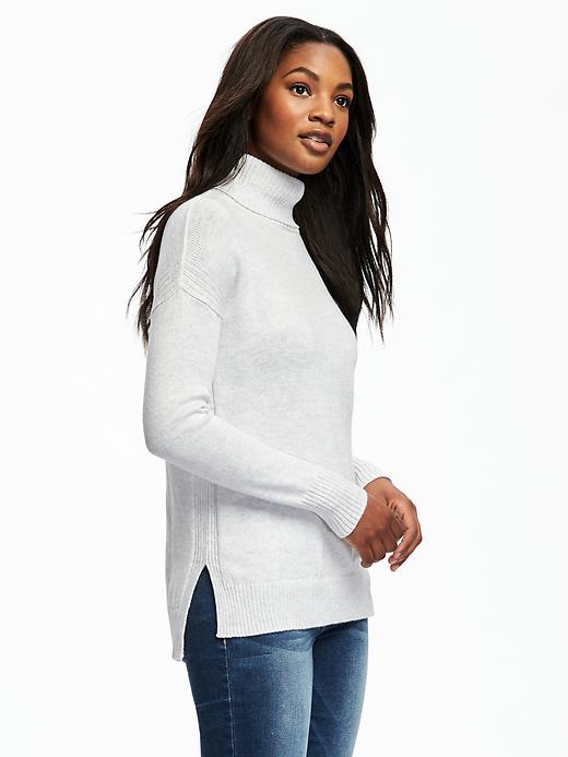 View large product image 1 of 1. Relaxed Hi-Lo Turtleneck Pullover for Women