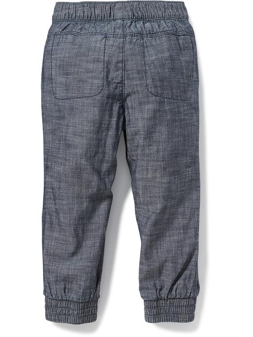 View large product image 2 of 2. Slouchy Skinny Chambray Joggers for Toddler