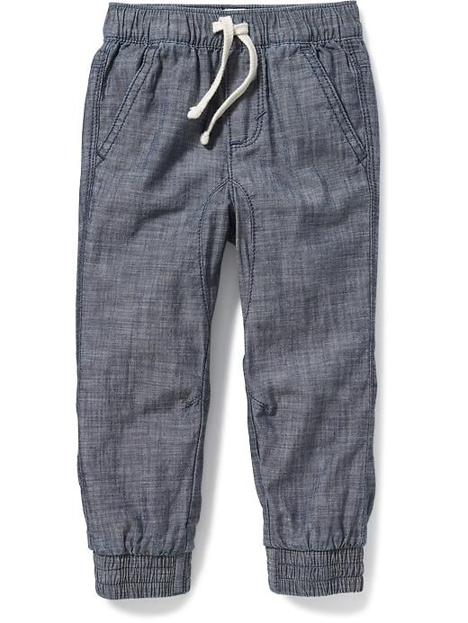 View large product image 1 of 2. Slouchy Skinny Chambray Joggers for Toddler