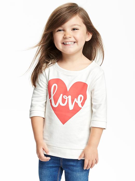 View large product image 1 of 2. French-Terry Graphic Sweatshirt for Toddler Girls