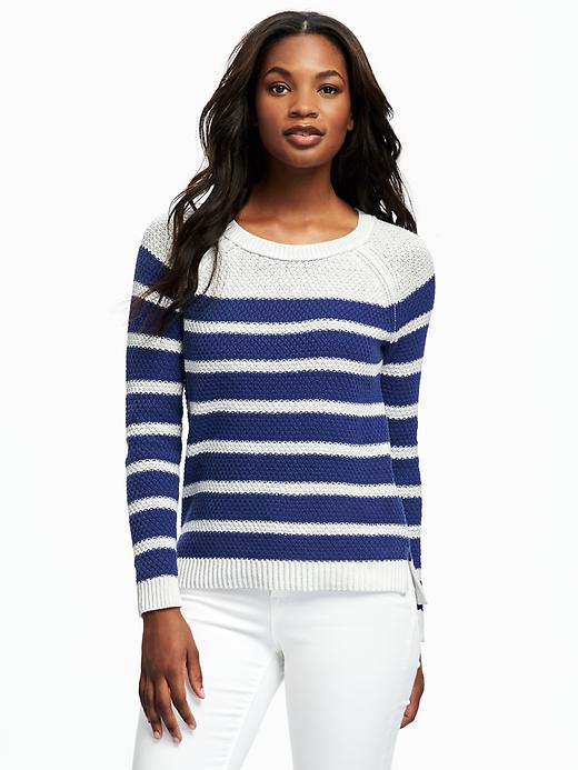 View large product image 1 of 1. Textured Crew-Neck Sweater for Women