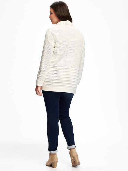 Image number 2 showing, Relaxed Mixed-Texture Plus-Size Cardi