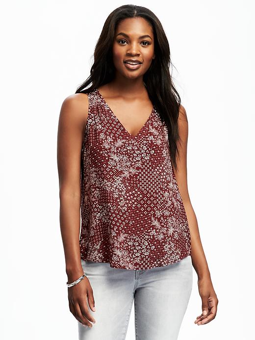 View large product image 1 of 1. Cutout-Back V-Neck Tank for Women