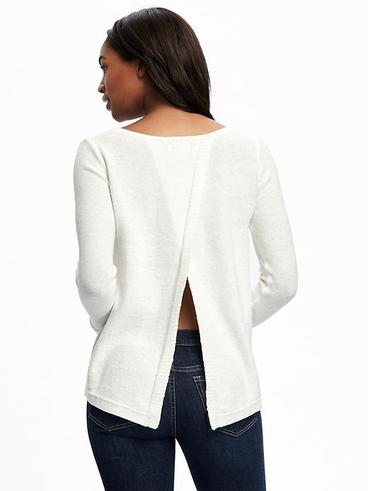 Image number 1 showing, Relaxed Tulip-Back Pullover for Women