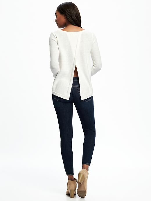 Image number 3 showing, Relaxed Tulip-Back Pullover for Women