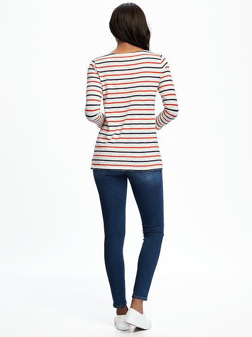 Image number 2 showing, Relaxed Boat-Neck Tee for Women