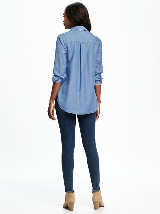 Image number 2 showing, Classic Chambray Tencel&#174 Shirt for Women