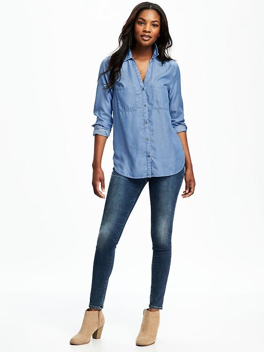 Image number 3 showing, Classic Chambray Tencel&#174 Shirt for Women