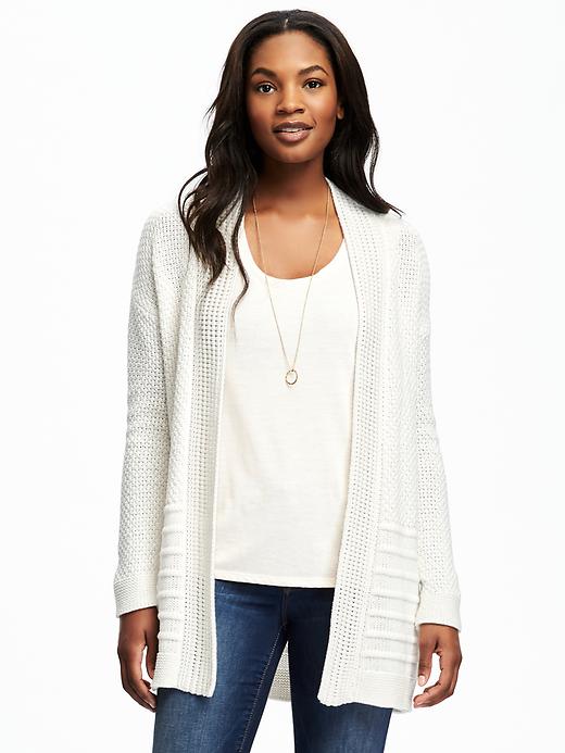 Image number 1 showing, Open-Front Textured Cardi for Women