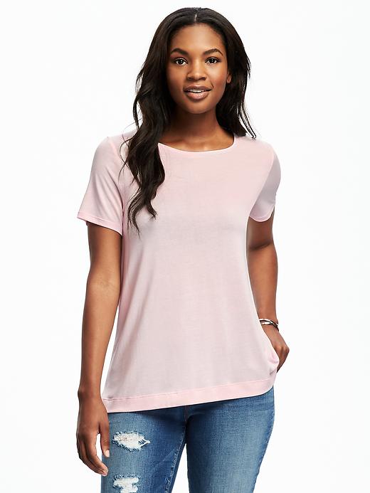 View large product image 1 of 1. Sand-Washed Jersey Swing Top for Women
