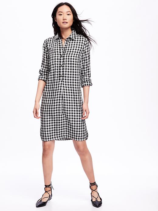 View large product image 1 of 1. Plaid Shirt Dress for Women