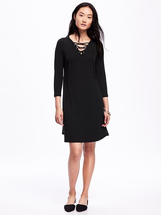 Image number 1 showing, Lace-Front Swing Dress for Women