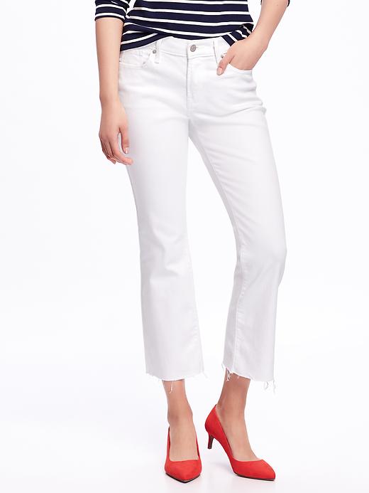 View large product image 1 of 3. Mid-Rise Clean-Slate Flare Ankle Jeans for Women