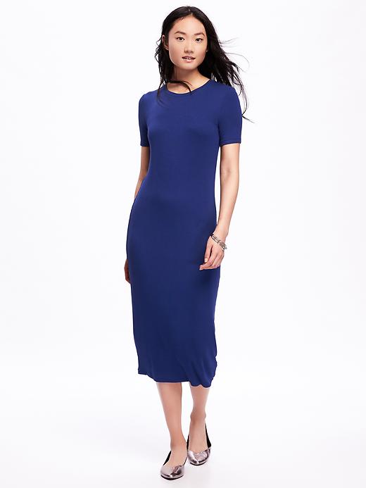 Image number 1 showing, Fitted Rib-Knit Midi for Women