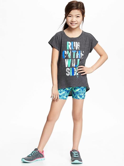 View large product image 2 of 2. Go-Dry Relaxed Hi-Lo Graphic Tee for Girls