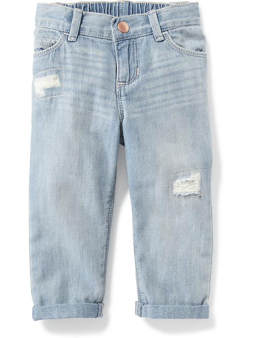View large product image 1 of 2. Boyfriend Cropped Jeans for Toddler Girls