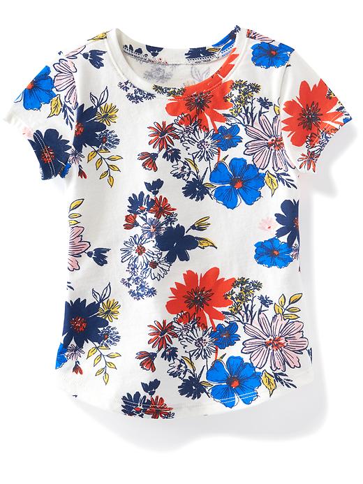 View large product image 1 of 1. Patterned Scoop-Neck Tee for Toddler Girls