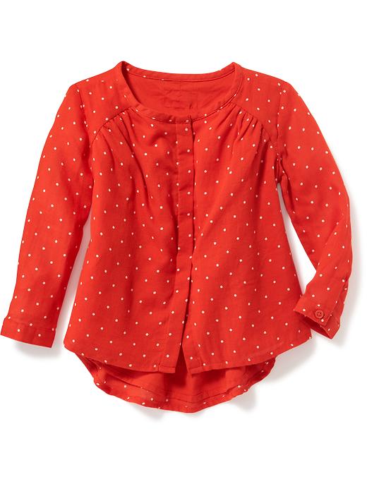 View large product image 1 of 1. Collarless Printed Swing Tunic for Toddler Girls