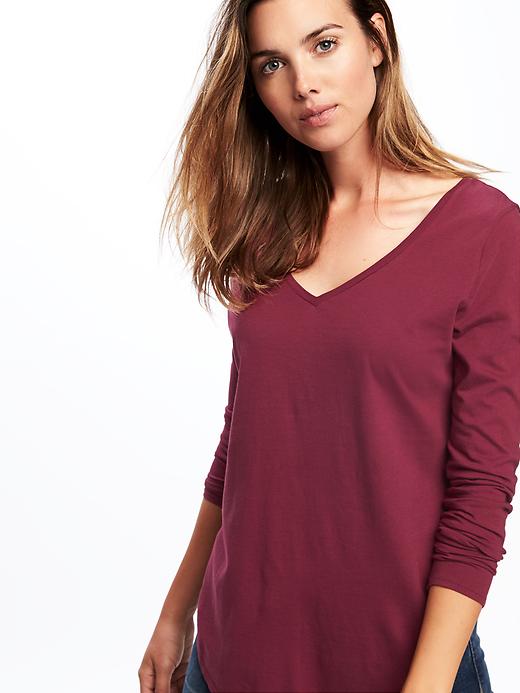 Image number 4 showing, Relaxed V-Neck Tee for Women