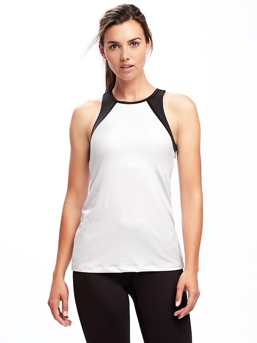 View large product image 1 of 1. Mesh-Trim Support Performance Tank for Women