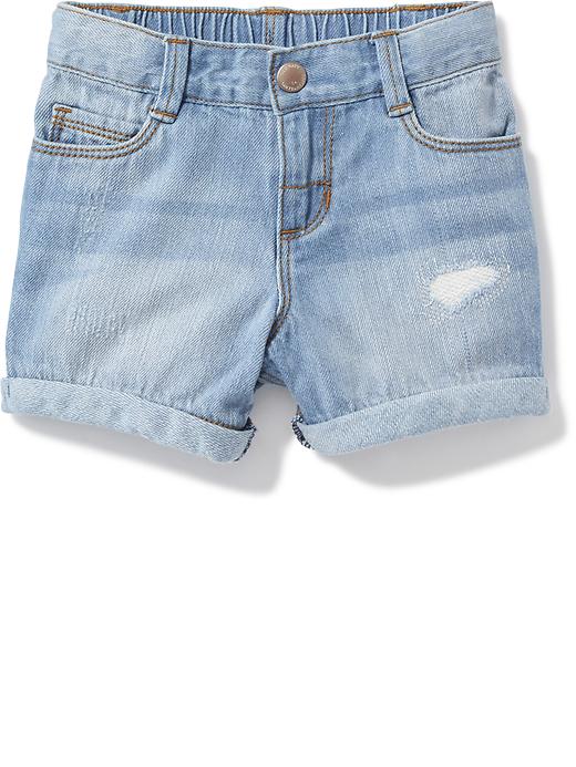 View large product image 1 of 1. Denim Boyfriend Shorts for Toddler Girls