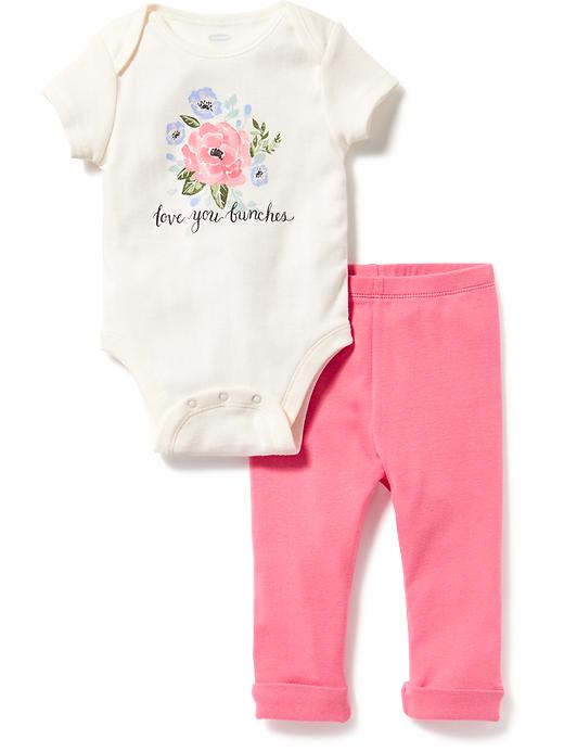 View large product image 1 of 1. 2-Piece Graphic Bodysuit & Leggings Set for Baby