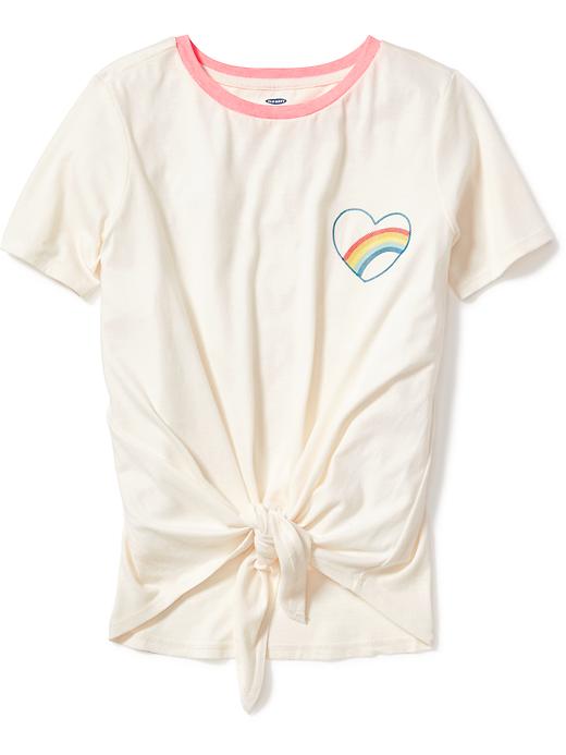 View large product image 1 of 1. Tie-Front Tee for Girls