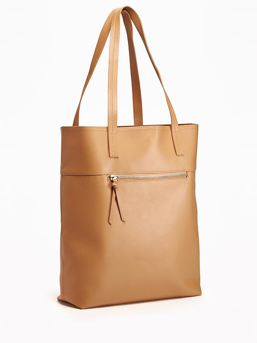 View large product image 1 of 2. Unstructured Faux-Leather Tote for Women