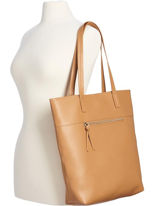 View large product image 2 of 2. Unstructured Faux-Leather Tote for Women