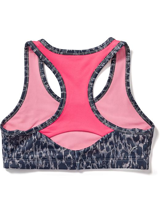 View large product image 2 of 2. Go-Dry Cool Printed Racerback Sports Bra for Girls