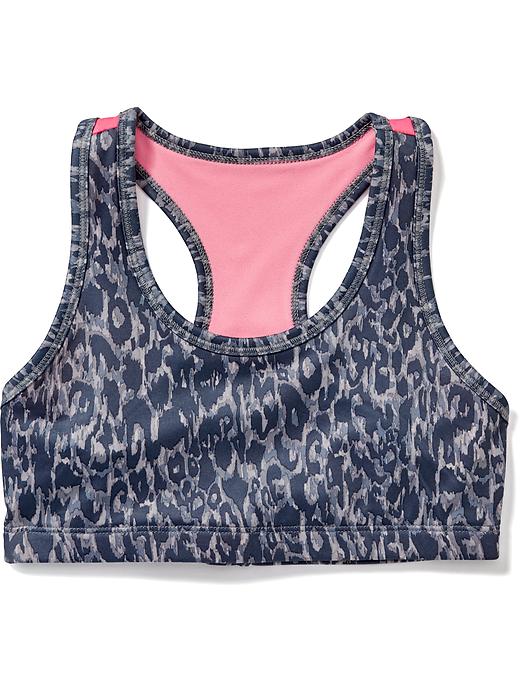 View large product image 1 of 2. Go-Dry Cool Printed Racerback Sports Bra for Girls