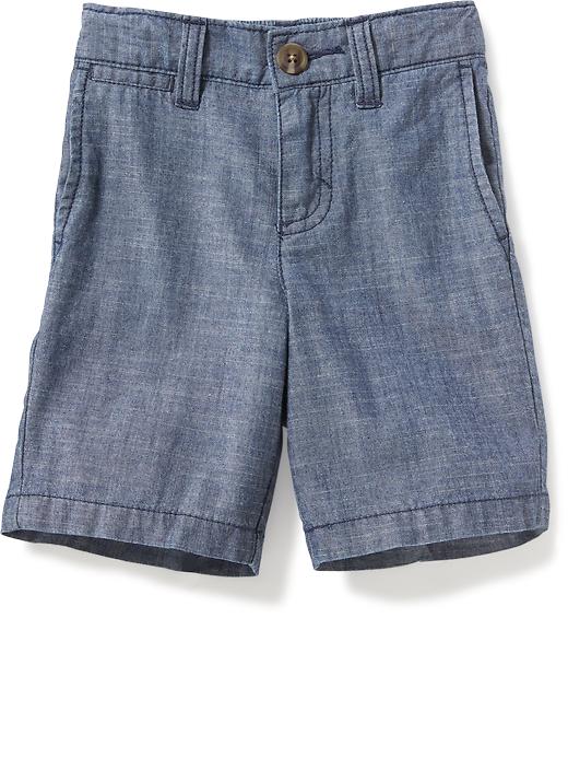 View large product image 1 of 2. Flat-Front Chambray Shorts for Toddler Boys